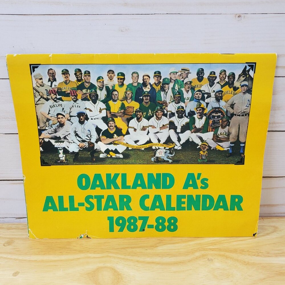 Oakland As All Star Calendar 1987-88 Collectible Reggie Jackson Rickey Henderson